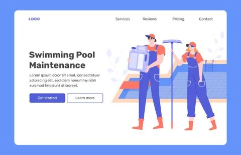 Swimming pool maintenance. Stockillustratie