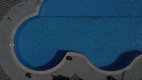 Swimming pool next to the hotel Stock Footage 158247748