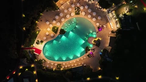 Swimming pool at night Stock Footage 284934060