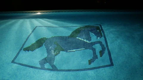 Swimming pool by night (slider) Stock Footage 101939683