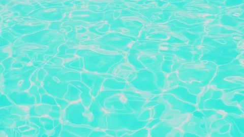 Swimming Pool Ocean Sea Surface in Sunlight Sunbeams, Clear Turquoise Water Shim Video stock 299695872