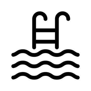 Swimming pool outline icon. Vector graphics Illustrazione stock