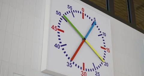 Swimming pool pace clock for lap timing Stock Footage 313834405
