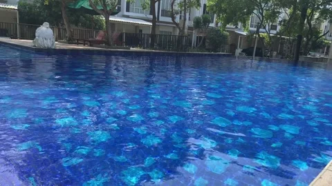 Swimming pool in the park Stock Footage 276191621