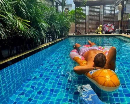 In swimming pool Stock Photos