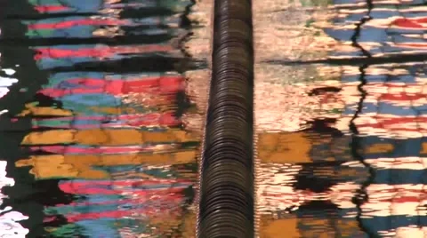 Swimming Pool Racing Lane with Reflection 库存影片 56892238