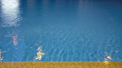 Swimming pool, rain drops Stock Footage 90683912