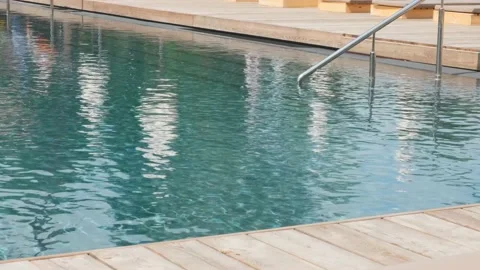 Swimming pool in the resort Stock Footage 138444917