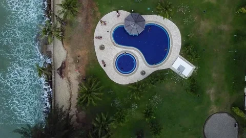 Swimming pool at the resort  Stock Footage 172148098