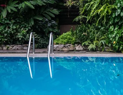 Swimming pool in the resort Stock Photos