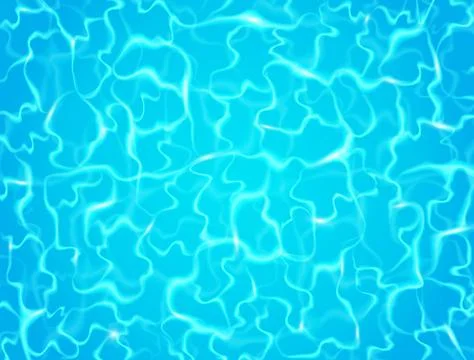 Swimming pool rippled with sun reflection. Water surface background. Realisti Stock Illustration