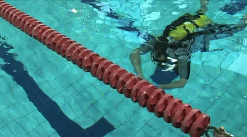 Swimming pool-scuba diving 3 Stock Footage 12534556