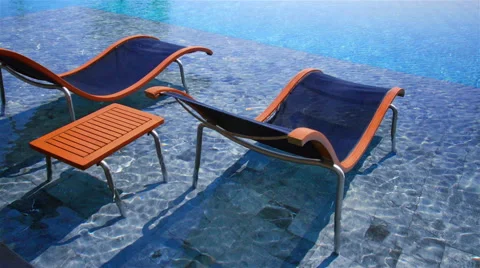 Swimming Pool with Seating Area Stock Footage 49967888