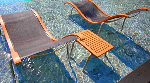 Swimming Pool with Seating Area Stock Footage 49967957