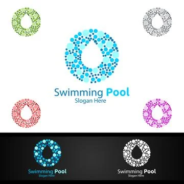 Swimming Pool Service Logo with Cleaning Pool and Maintenance Concept Stock Illustration