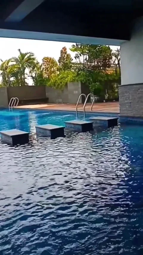 Swimming pool situation in an apartment Stock Footage 242421603