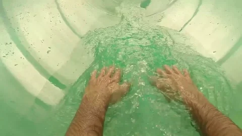 Swimming pool slide Stock Footage 76869436