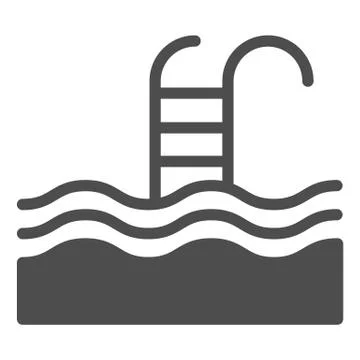 Swimming pool solid icon. Water sport vector illustration isolated on white Illustrazione stock