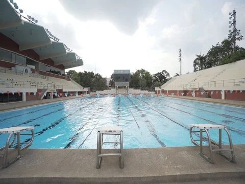 Swimming pool with The springboard Video stock 72232834