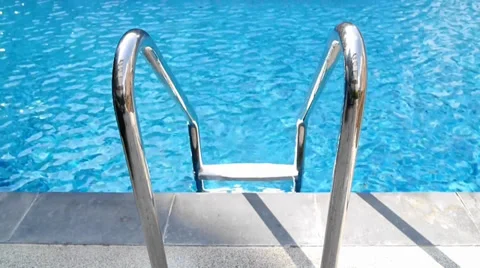 Swimming pool stairs Stock Footage 34681289