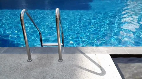 Swimming pool stairs Stock Footage 34681390
