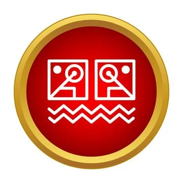 Swimming pool starting block competition line icon button Illustrazione stock