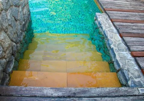 Swimming pool step Foto stock