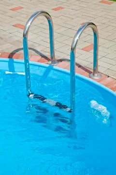 Swimming pool steps Stock Photos