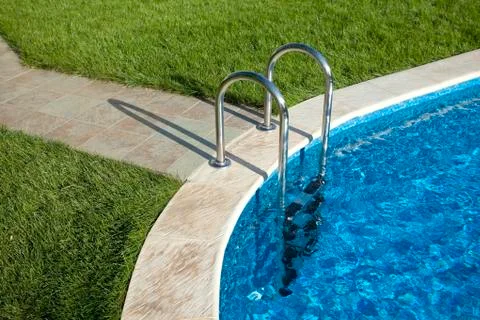 Swimming pool steps Stock Photos