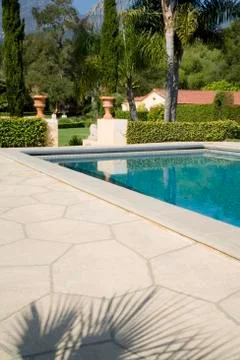 Swimming Pool with Stone Deck Stock Photos