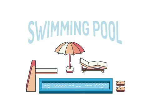 Swimming pool summer Illustrazione stock