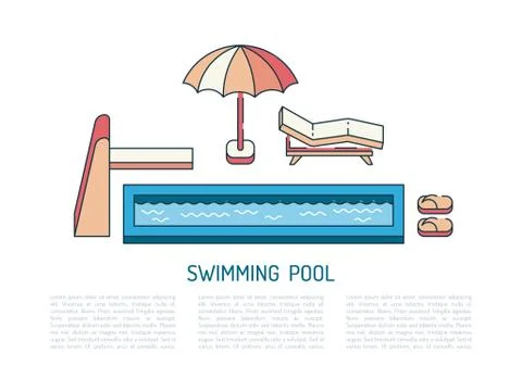 Swimming pool summer Stock Illustration