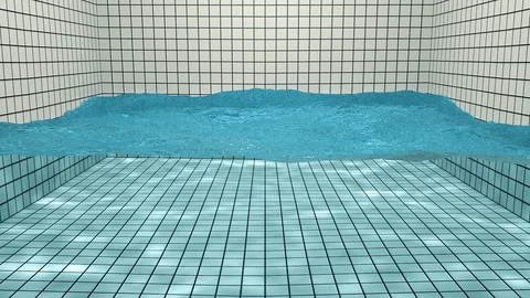 Swimming Pool With Sunny Reflections animation and caustic Stock Footage 129603415
