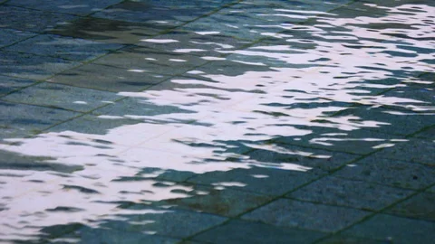 Swimming Pool Surface with Clean Blue Water Stock Footage 103557404