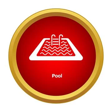 Swimming pool symbol flat style icon design Stock Illustration