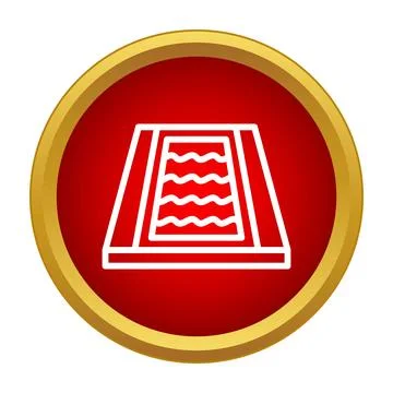 Swimming pool symbol in red circle icon Stock Illustration