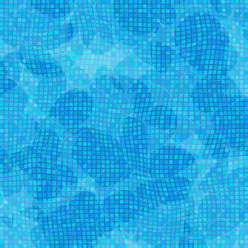 Swimming Pool Texture. Transparent Wave Surface Reflect. Blue Mosaic Background Stock Illustration