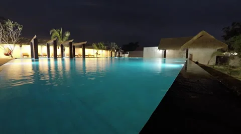 Swimming Pool Time lapse in the nigth Stock Footage 58867626