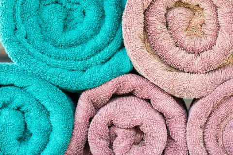 Swimming pool towels Stock Photos