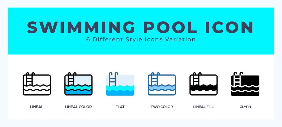 Swimming pool vector icon. with different styles vector illustration. 스톡 일러스트
