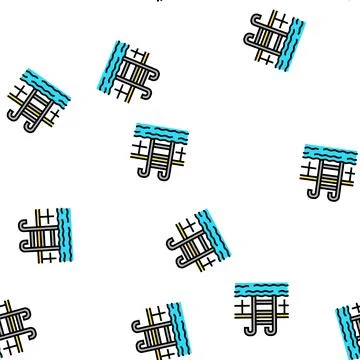 Swimming pool vector seamless pattern Illustrazione stock