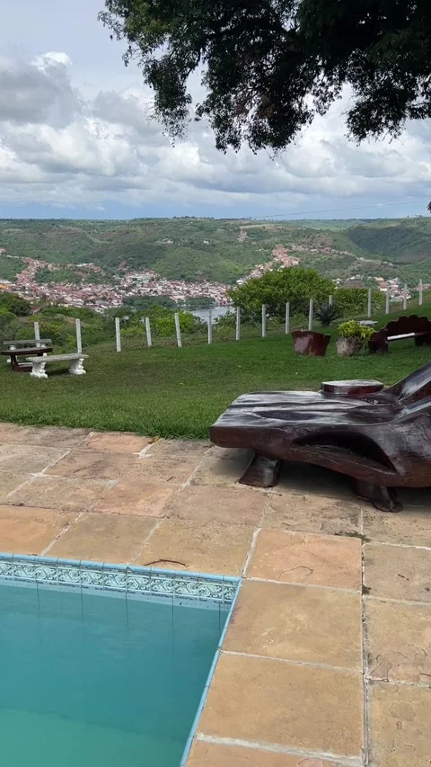 Swimming Pool View at Muritiba Viewpoint Overlooking Cachoeira Bahia Vidéo 343581214