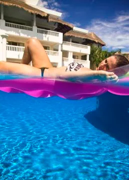 Swimming pool view Stock Photos