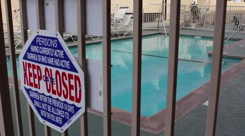 Swimming Pool Warning Sign 03 Stock Footage 48827532