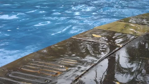 Swimming pool water and depth mark Stock Footage 211789536