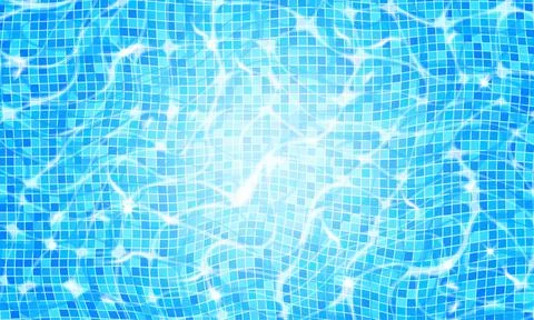 Swimming pool water background with caustic ripple and sunlight glare effect Stock Illustration