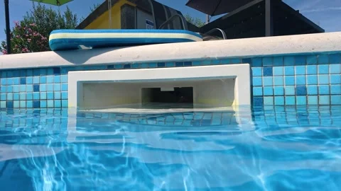 Swimming Pool Water Filter Outlet Close Up Stock Footage 339771319