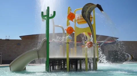 Swimming Pool Water Slide Stock Footage 40242027
