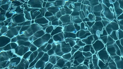 Swimming pool water surface from above. Pure blue water with light reflections. Stock Footage 164253405