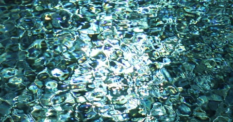 Swimming pool water surface. Ripples with sun reflections. Spa concept Stock Footage 220001437